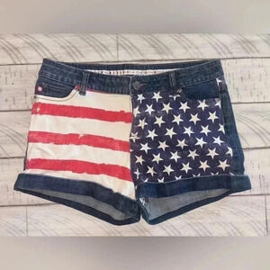 Marylin Monroe American Flag Denim Shorts 28